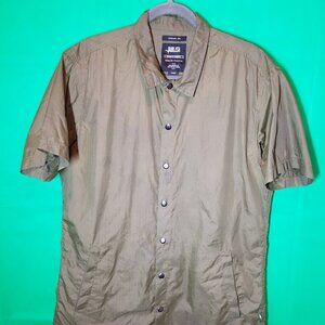 Publish Men's Olive Green Short Sleeve Shirt With Snaps Size Large